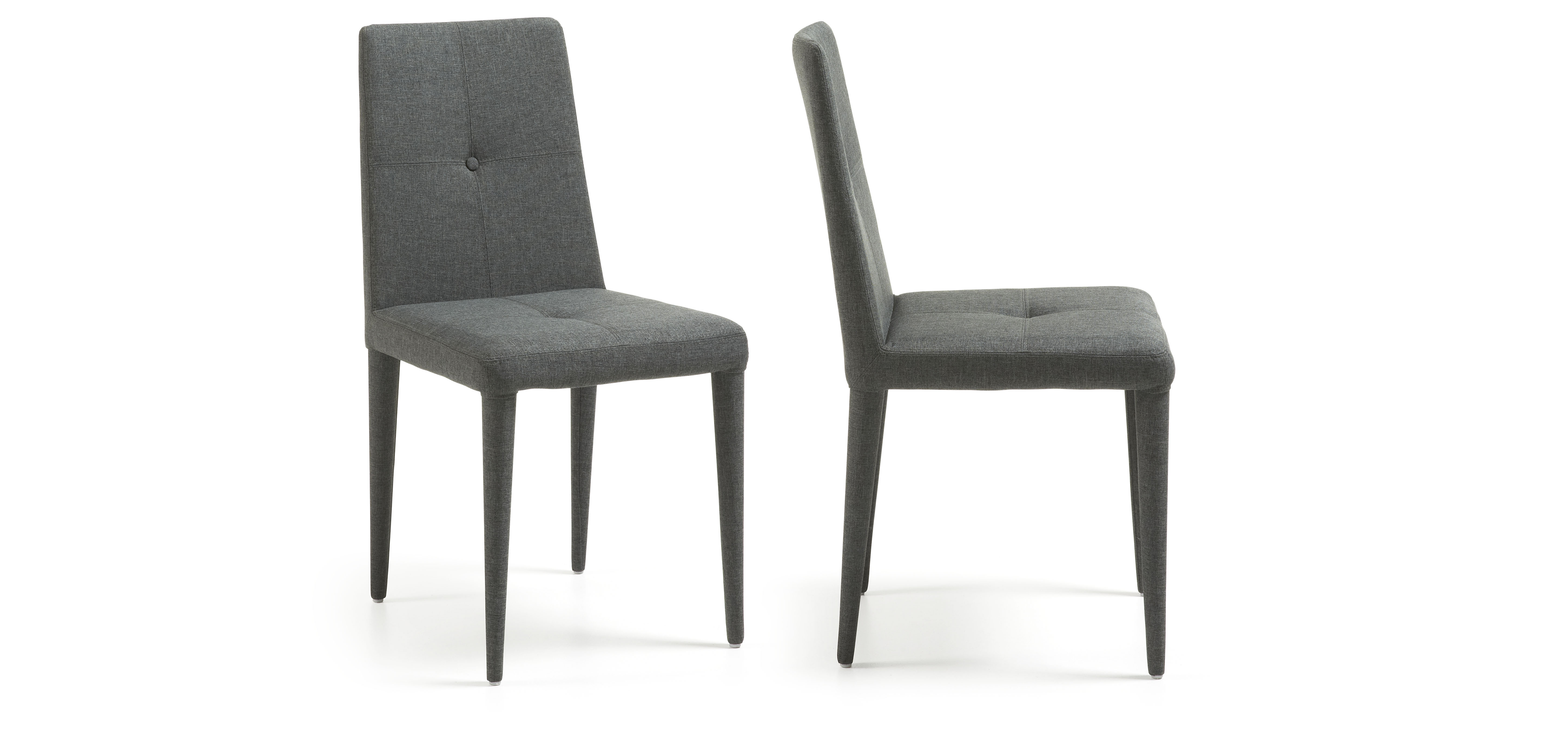 Dark Grey Upholstered High Back Dining Chair Footprint